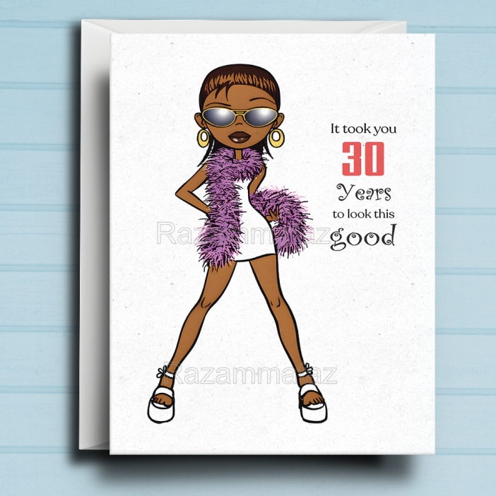 Black Woman Birthday Card O2